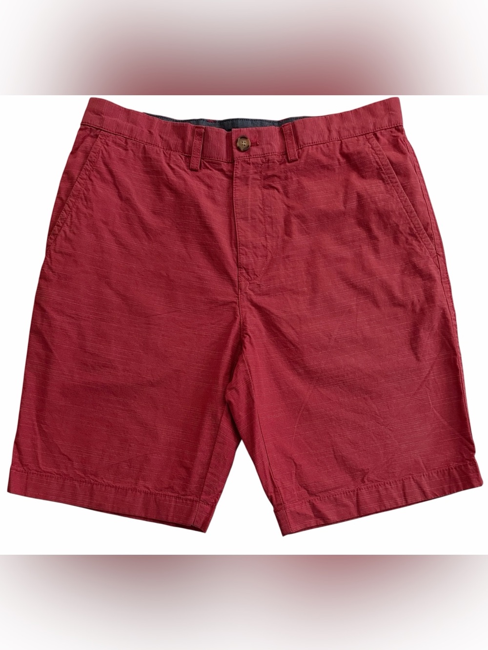 Tommy Hilfiger Men's Dark Salmon Cotton Flat Front Shorts, Size 32